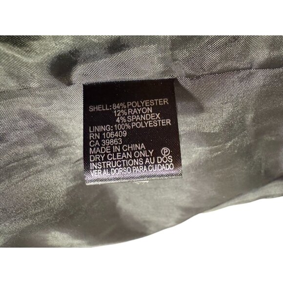 Tahari Arthur S. Levine Striped Open Blazer Gray Black Knit Jacket Size 8 - Picture 7 of 7